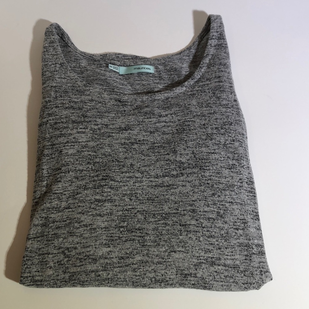 Gray Marbled Long Sleeve Top